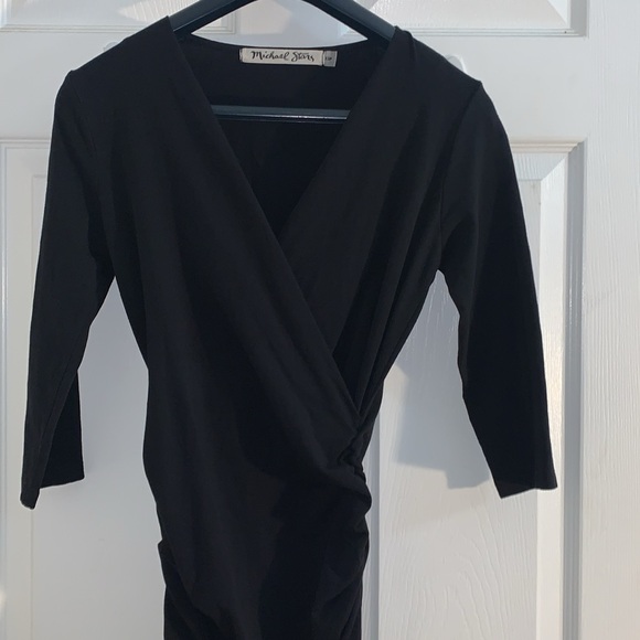 Michael Stars Black stretch dress 3/4 sleeve - Picture 2 of 7